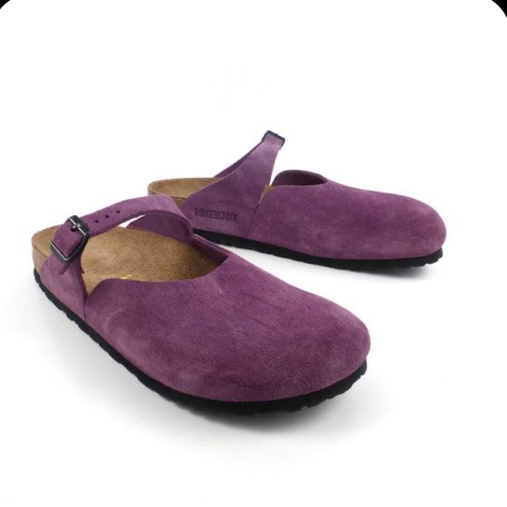 COPY - Birkenstock Rosemead mary jane clogs purple suede